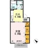 フロラシオン川内Ⅱ 1DKの間取り