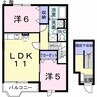 フォワージュⅠ・Ⅱ 2LDKの間取り