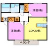 リビングタウン水口 2LDKの間取り