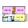 メゾンクレセラⅡ 2DKの間取り