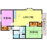 リヴェールⅠ 2LDKの間取り