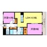 リベルテパレス 2LDKの間取り