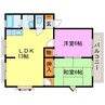 Ｂ・コーポ水口 2LDKの間取り