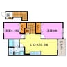 フロントパークこうか 2LDKの間取り
