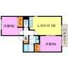 クローバーⅡ 2LDKの間取り