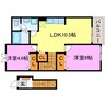 ラフレシール 2LDKの間取り