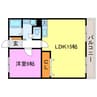 メゾン古城21 1LDKの間取り