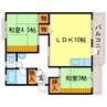 辻ハイツⅠ 2LDKの間取り