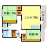 辻ハイツⅠ 2LDKの間取り