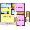 ウッドベース古城 2LDKの間取り