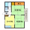 エステート近畿日野Ａ 2DKの間取り