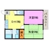 コーポ鹿深 2DKの間取り