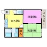 コーポ鹿深 2DKの間取り