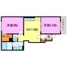 パディーポンド 2DKの間取り