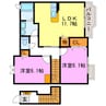 オーブアールケイ 2LDKの間取り