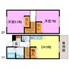 ボナンザ宇川 2DKの間取り