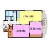 コーポドルフィン 2LDKの間取り