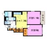 ブルースカイ　ツ　AB 2DKの間取り