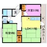 梅が丘マンション 2LDKの間取り