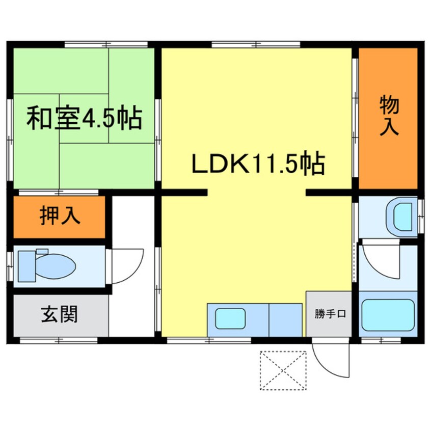 間取図 石部西１丁目借家(山本邸)Ｃ号室