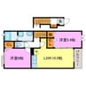 アプリコットこうなん 2LDKの間取り