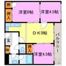 生出マンション 3DKの間取り