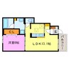 ラズベリーコート 1LDKの間取り