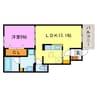 ラズベリーコート 1LDKの間取り