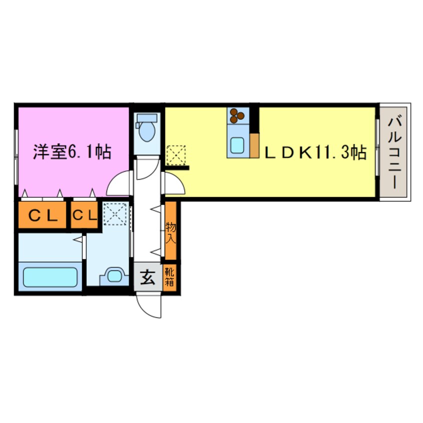 間取図 シャーロット水口Ａ