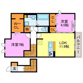 間取図 シャーロット水口Ｂ
