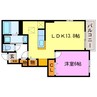 エクセルシオール 1LDKの間取り