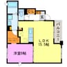 サニーオーブⅡ 1LDKの間取り