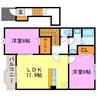 アイリット・Ｉ 2LDKの間取り