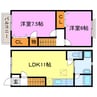 ひまわりⅡ 2LDKの間取り