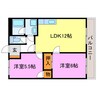 エスポワール21 2LDKの間取り