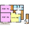 メディオⅡ 2DKの間取り
