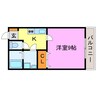ブルージュⅢ 1Kの間取り
