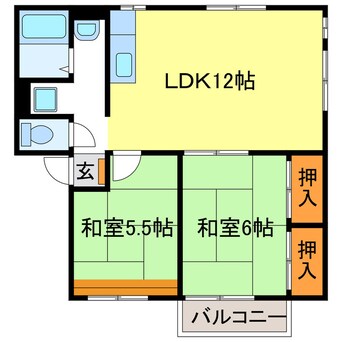 間取図 菩提樹ハイツＤ