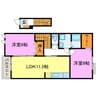 ＠三雲Ｂ 2LDKの間取り