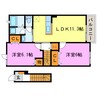 ＠三雲Ｄ 2LDKの間取り