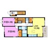 ＠三雲Ｃ 2LDKの間取り
