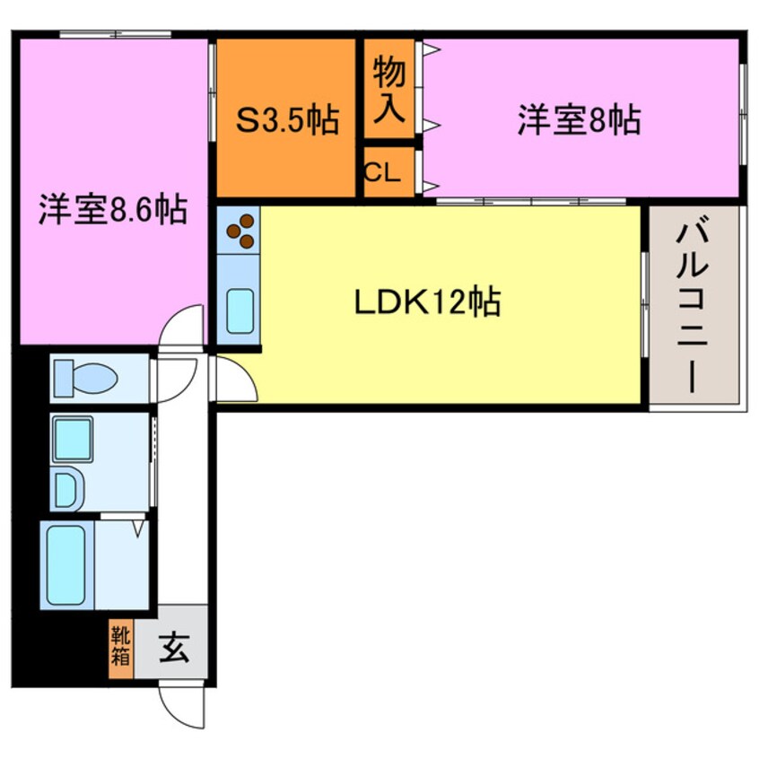 間取図 ﾊｰﾄﾌﾙﾏﾝｼｮﾝ Venere