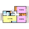 セジュールL3 2DKの間取り