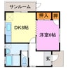 長峰2　貸家 1DKの間取り
