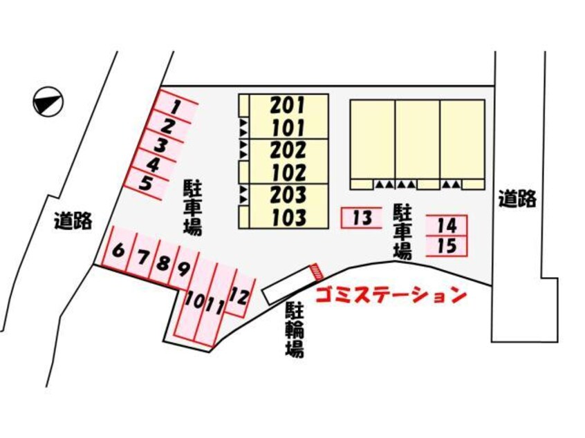 駐車図 ディアコート秀明　Ⅱ