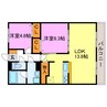 メゾン小西梅影Ⅲ 2LDKの間取り