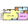 フロントパークこうかⅠ 1LDKの間取り