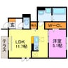 モンブルグ 1LDKの間取り