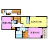 レアージュ 2LDKの間取り