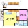 エクセルピア岩根中央 1LDKの間取り